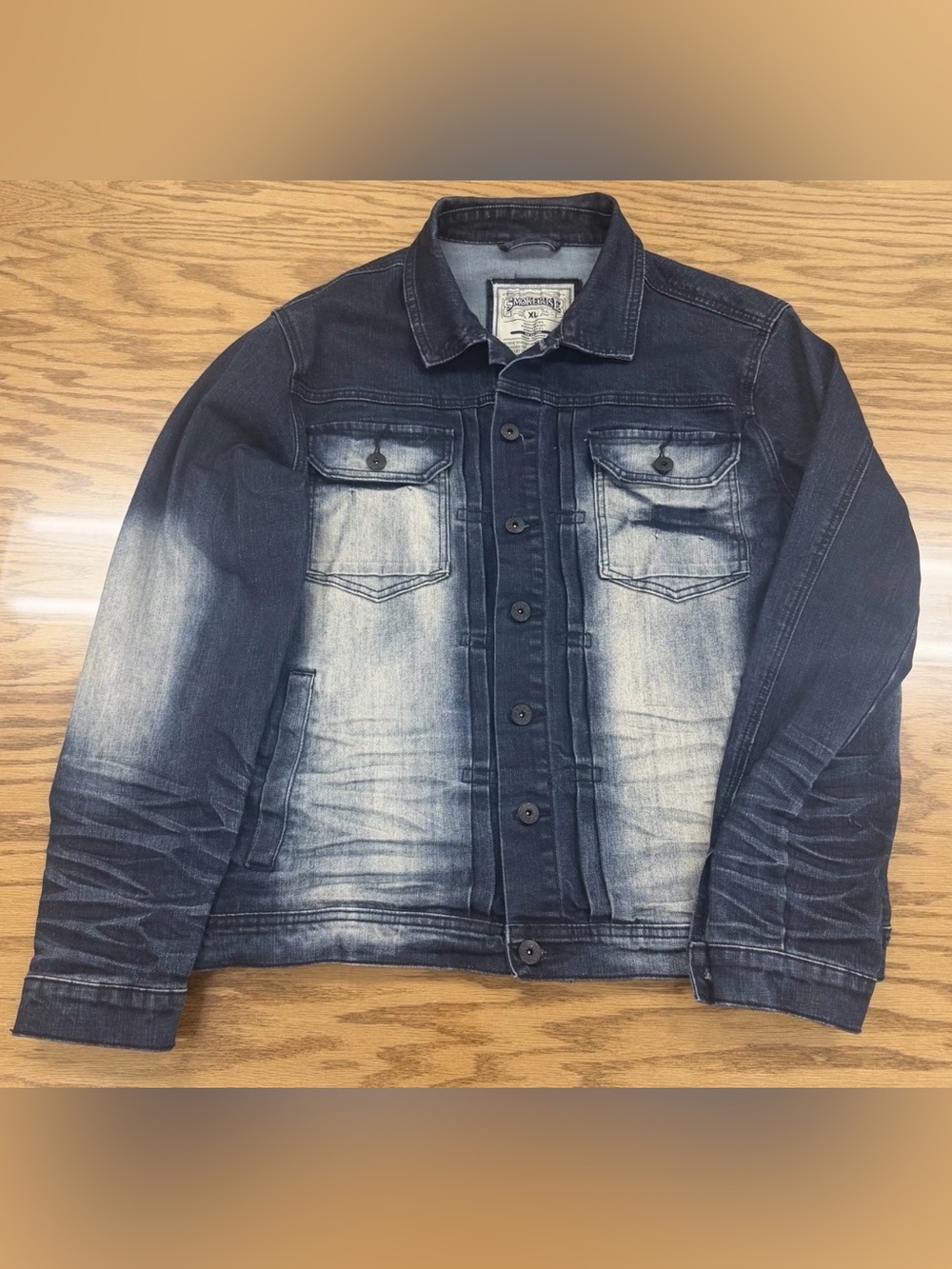 Smoke Rise Vintage Wash Denim Jacket Blue Faded Trucker Japan NYC XL - 23 x 27
